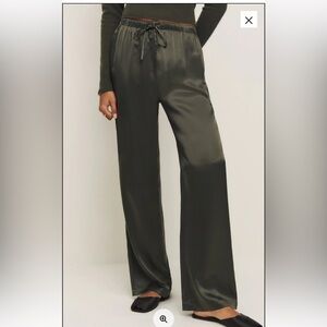Reformation Olive Green Pants With Elastic Waist